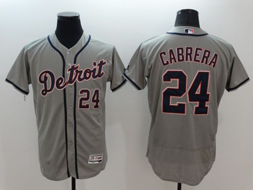 Tigers #24 Miguel Cabrera Grey Flexbase Authentic Collection Stitched MLB Jersey - Click Image to Close